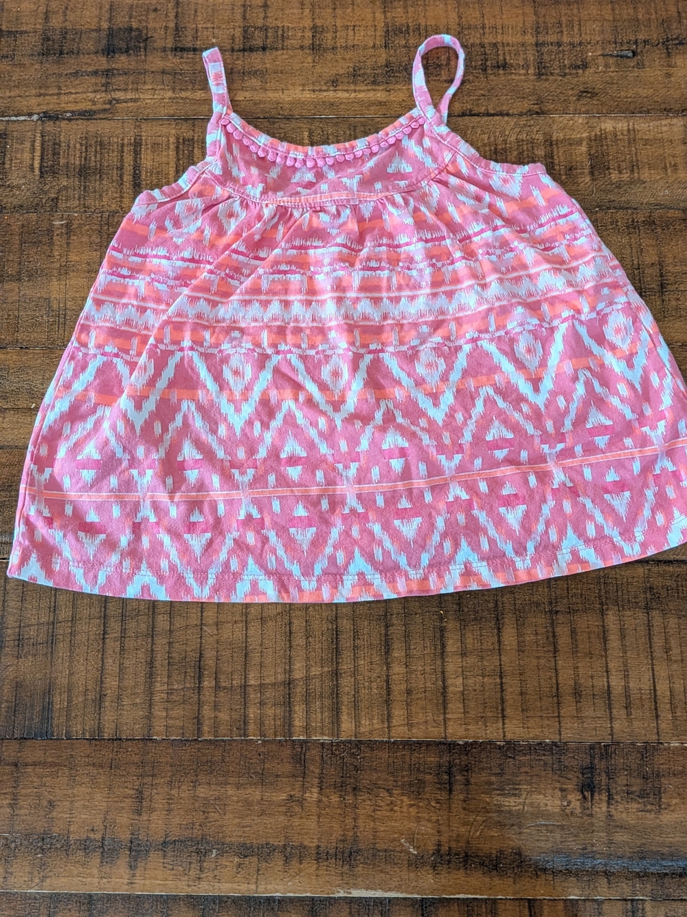 OshKosh B'gosh Pink and Orange Aztec Print Tank 4T, Like New Condition